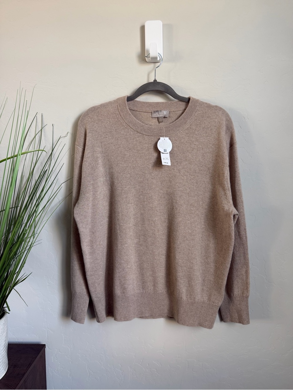 Repaired J.Crew 100% Cashmere Crewneck Sweater XS NWT Oversized Fit